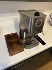 Gaggia Baby twin coffee machine with Walnut knock box and coffee tamper