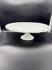 White Milk Glass Pedestal Cake