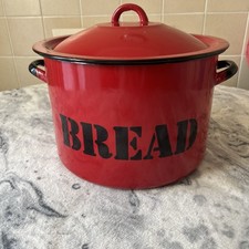 Vintage Large Red Enamel Bread