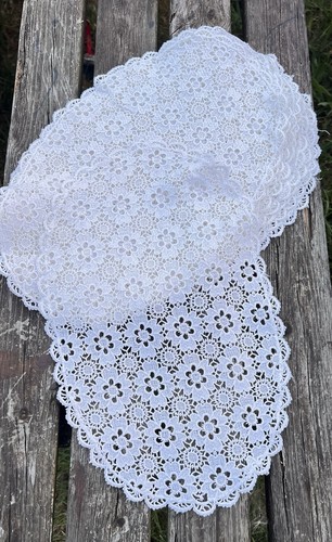 Vintage lace oval placemats - vintage,