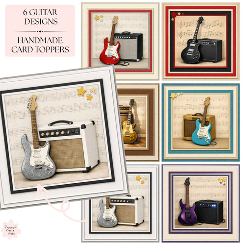 Guitar amp card toppers - guitar,