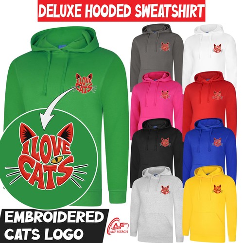 Love cats embroidered hoodie - cats,