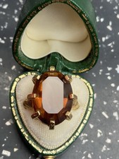 Sarah Coventry vintage retro smoky topaz cocktail ring gold tone size K 51 11