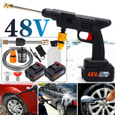 48V Portable Cordless Car High Pressure Washer Jet Water Wash Cleaner +2 Battery