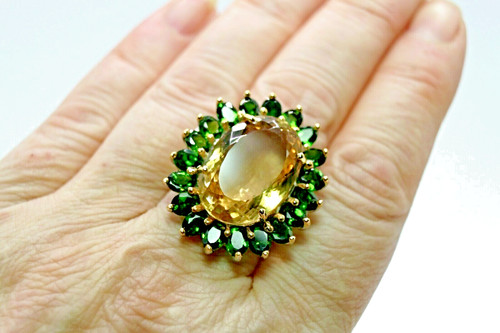 Silver ring citrine - silver,