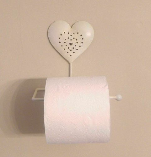 Cream heart toilet - cream, holder