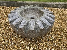 Grey Speckled Large Beautiful Hand Carved Granite Fountain Base Garden Feature