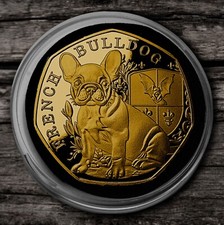 French bulldog 24ct gold - french,