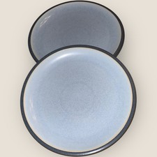 Denby Blue Jetty 2x Salad Lunch Plates 8.75” Blue Centre Hardly Used Excellent