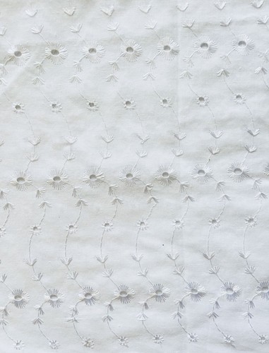 White eyelet fabric - fabric,