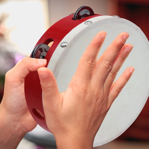 Single row red tambourine - 8,