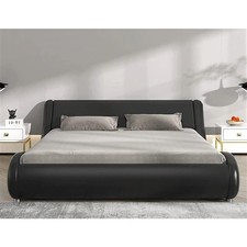 Queen Modern Black Faux