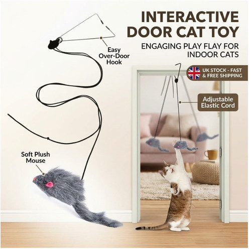 Door hanging interactive - interactive, cat