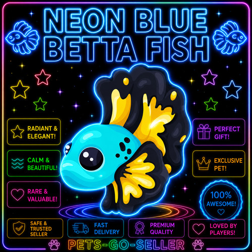 Neon blue betta fish - neon, (cheap)