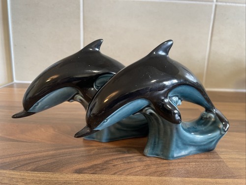 Pair poole pottery blue - pair,