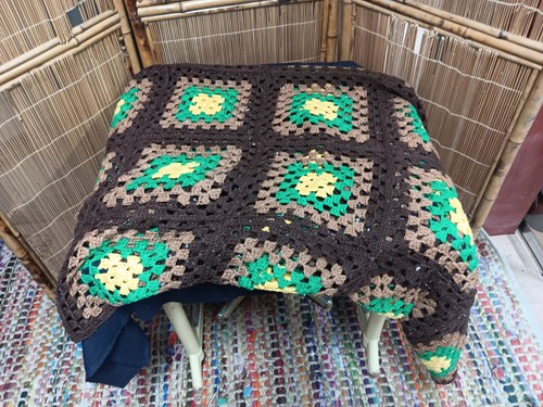 Granny squares handmade throw - squares,