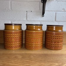 Hornsea  Saffron Collection Coffee, Sugar & Tea Storage Jars from 1977 X3 Rare