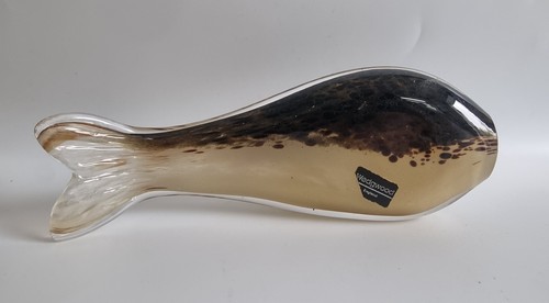 Wedgewood glass whale - glass, whale.
