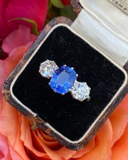 Three Stone Sapphire and