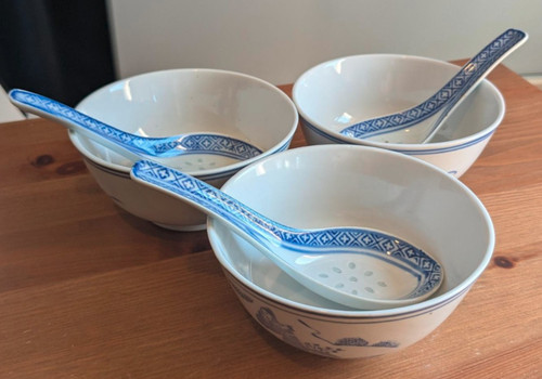 Vintage blue porcelain chinese - vintage,