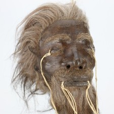 Replica! Shrunken head mirror pendant shrunken head Tsantsa Ecuador Jivaro decoration