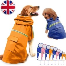 Rain Coat Pet Dog Coat Jacket Vest Reflective Waterproof Raincoat Clothes Dog UK
