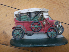 Vintage Cast Iron Doorstop Hand Painted Classic CAR