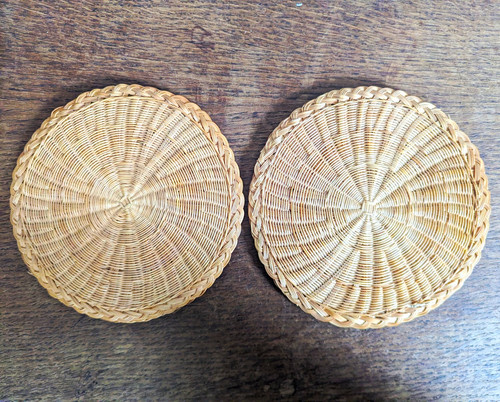 Vintage wicker cane - wicker, round