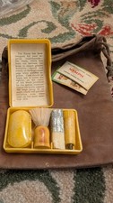 Vintage Celluloid Vanity Razor/Shaving Kit In Original Box With Leather Case