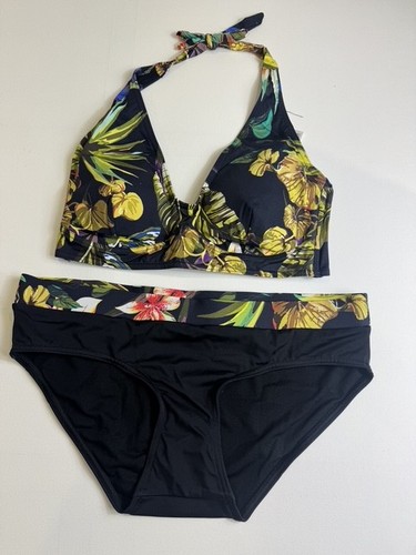 Redoute black floral halter - redoute,