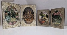 Two Vintage Silver Plated Hinged Double Photo Frame 4 Inch by 5.5 Inches Tall