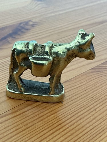 Brass donkey with baskets - brass,