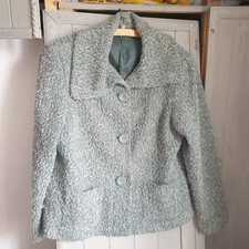 Green Boucle Coatigan Jacket