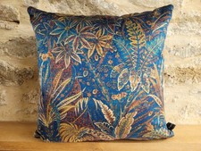 Liberty Arts  Shand Voyage Lapis & Blue Velvet Fabric Cushion Cover 