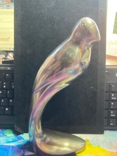 Vintage Art Deco Style Parrot, Bird in Silver metal.  23 cm