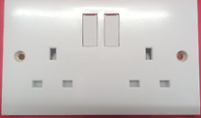 PACK OF 10 x GET 13A Double 2G Twin Wall Socket Switched Plug Electrical (M106)