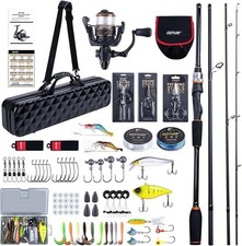 Carbon Fiber Spinning/Casting Fishing Pole Spinning Reel Lure Set for Auction