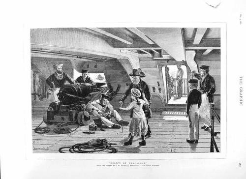 Original old antique print - old,