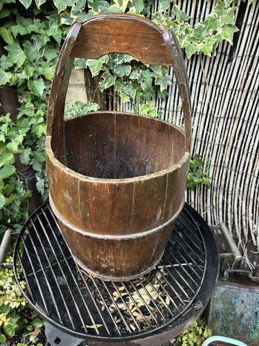 Antique english wooden pail - antique,