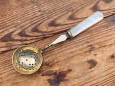 Vintage 5” EPNS Pickle Spoon Drainer Sifter Pearl Style Handle FOR RESTORATION