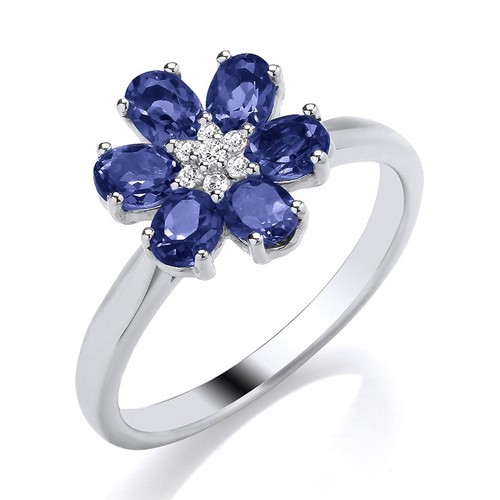9ct white gold sapphire and - sapphire,