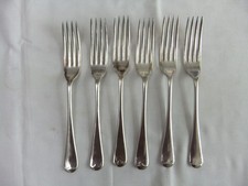 Vintage Viners Sheffield EPNS Super A Silver Plated Dinner Forks x 6 Length 19cm