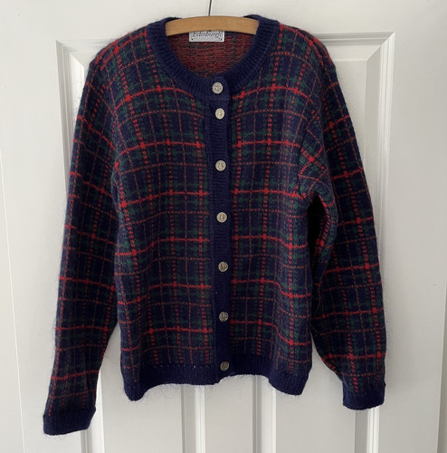 Edinburgh check knit cardigan - knit,