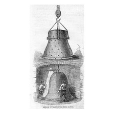 Method of Bell Making, The Mould - Antique Print 1856
