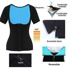 Sauna Suit for Women Weight Loss Sauna Shirt for Women Waist Trainer Vest Zipper