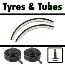 2x White wall Tyre 26 1 3/8 (37-590) Classic Bike Tyre & SCH Tubes