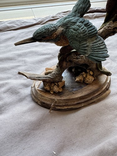 Vintage resin kingfisher bird - vintage,
