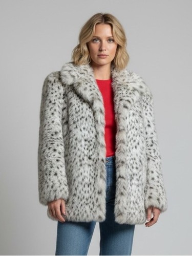 Vintage 80s glam snow leopard - vintage,
