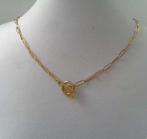 Gold tone paperclip - paperclip, chain