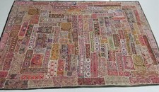 Vintage Bohemian Style Indian Patchwork Wall Hanging with Embroidery 206x142cm
